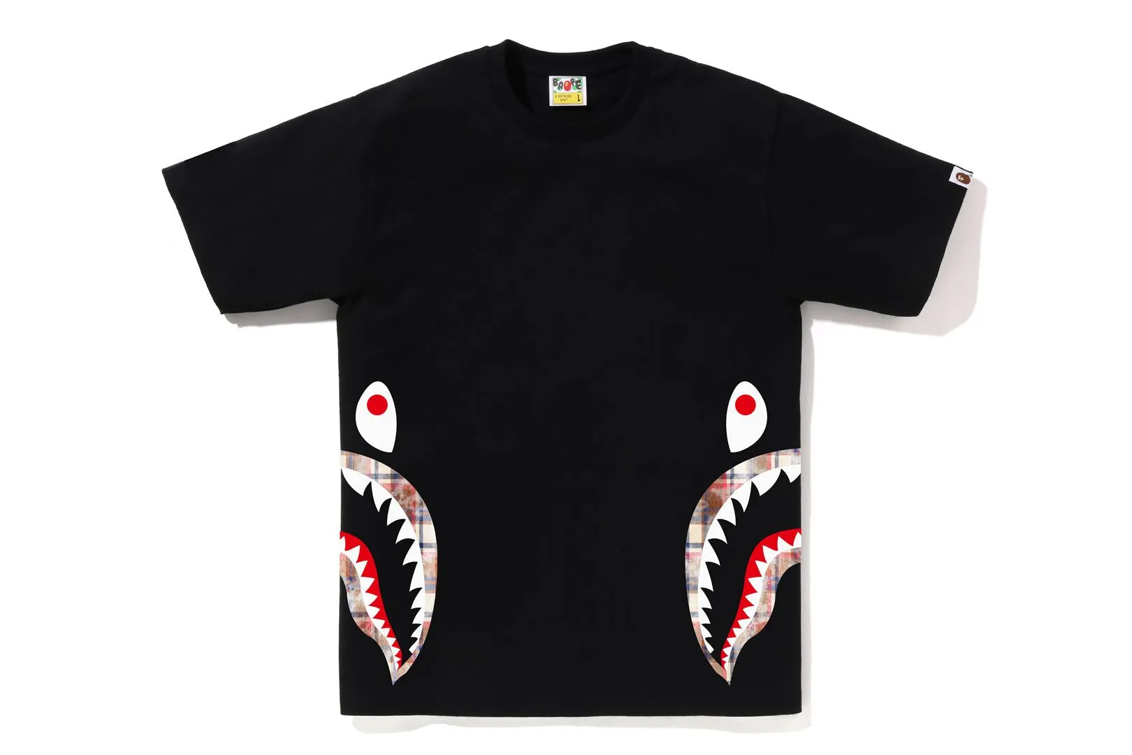 BLEACHED BAPE CHECK SIDE SHARK TEE sold by Bape