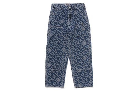 METAL ONE POINT DOUBLE KNEE DENIM WORK PANTS sold by Bape