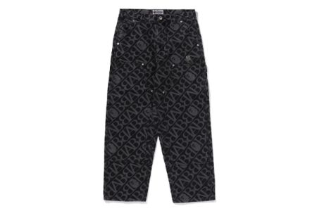 METAL ONE POINT DOUBLE KNEE DENIM WORK PANTS sold by Bape