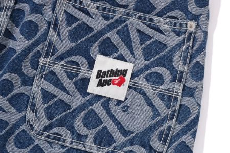 METAL ONE POINT DOUBLE KNEE DENIM WORK PANTS sold by Bape