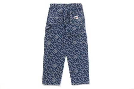 METAL ONE POINT DOUBLE KNEE DENIM WORK PANTS sold by Bape