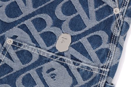 METAL ONE POINT DOUBLE KNEE DENIM WORK PANTS sold by Bape