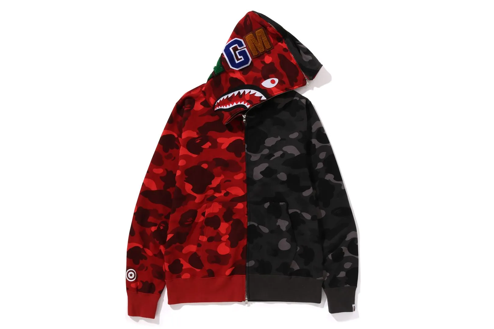 COLOR CAMO SEPARATE SHARK FZ HOODIE sold by Bape product image thumbnail 2