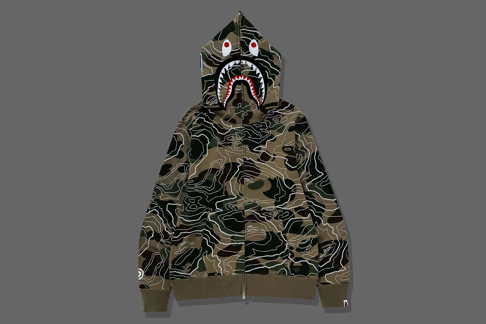LAYERED LINE CAMO SHARK FULL ZIP HOODIE sold by Bape product image thumbnail 4