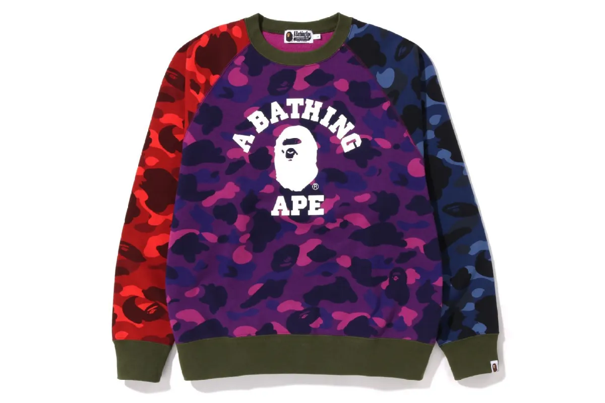 CRAZY CAMO RELAXED FIT COLLEGE CREWNECK sold by Bape