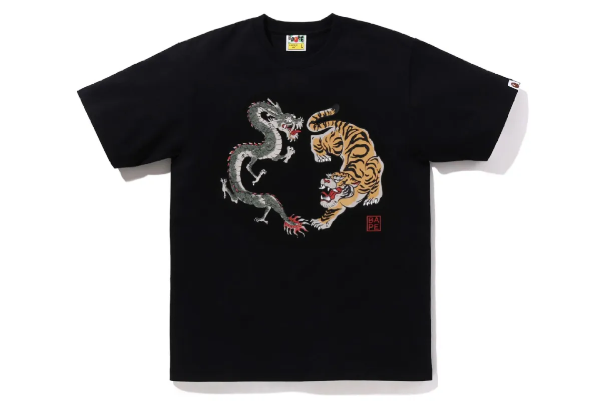 JAPAN CULTURE TIGER AND DRAGON TEE sold by Bape