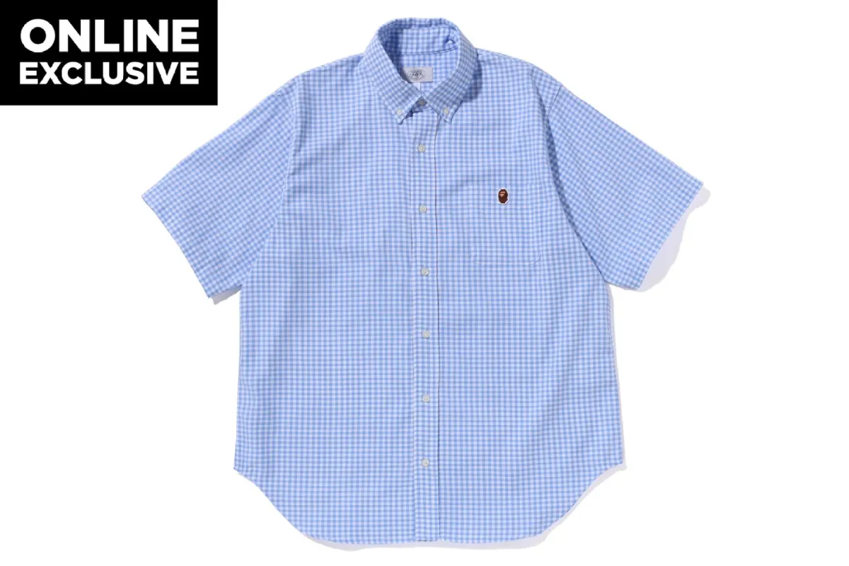 ONE POINT GINGHAM CHECK BD SHIRT sold by Bape