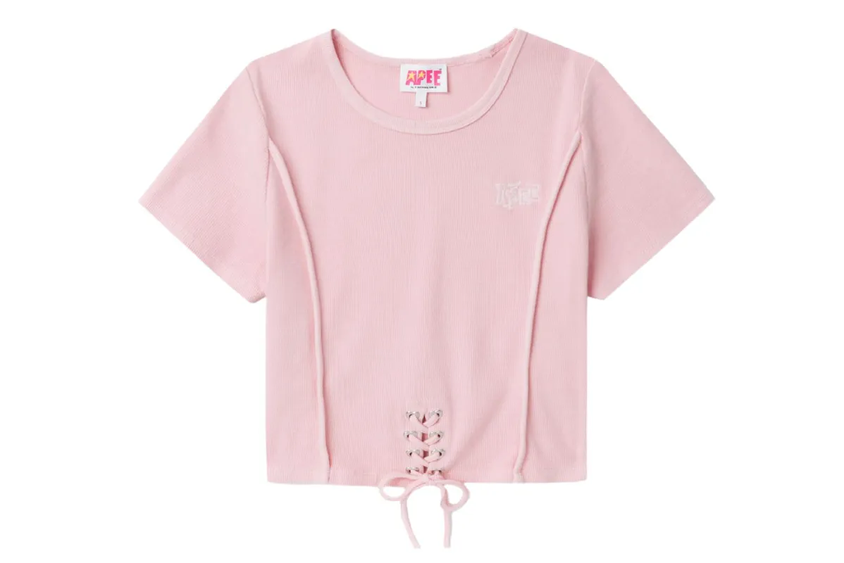 WASHED LACE UP TOP sold by Bape