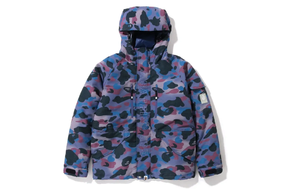 GRID CAMO RELAXED FIT HOODIE DOWN JACKET made by Bape