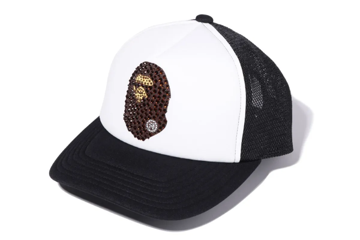 APE HEAD CRYSTAL STONE MESH CAP sold by Bape