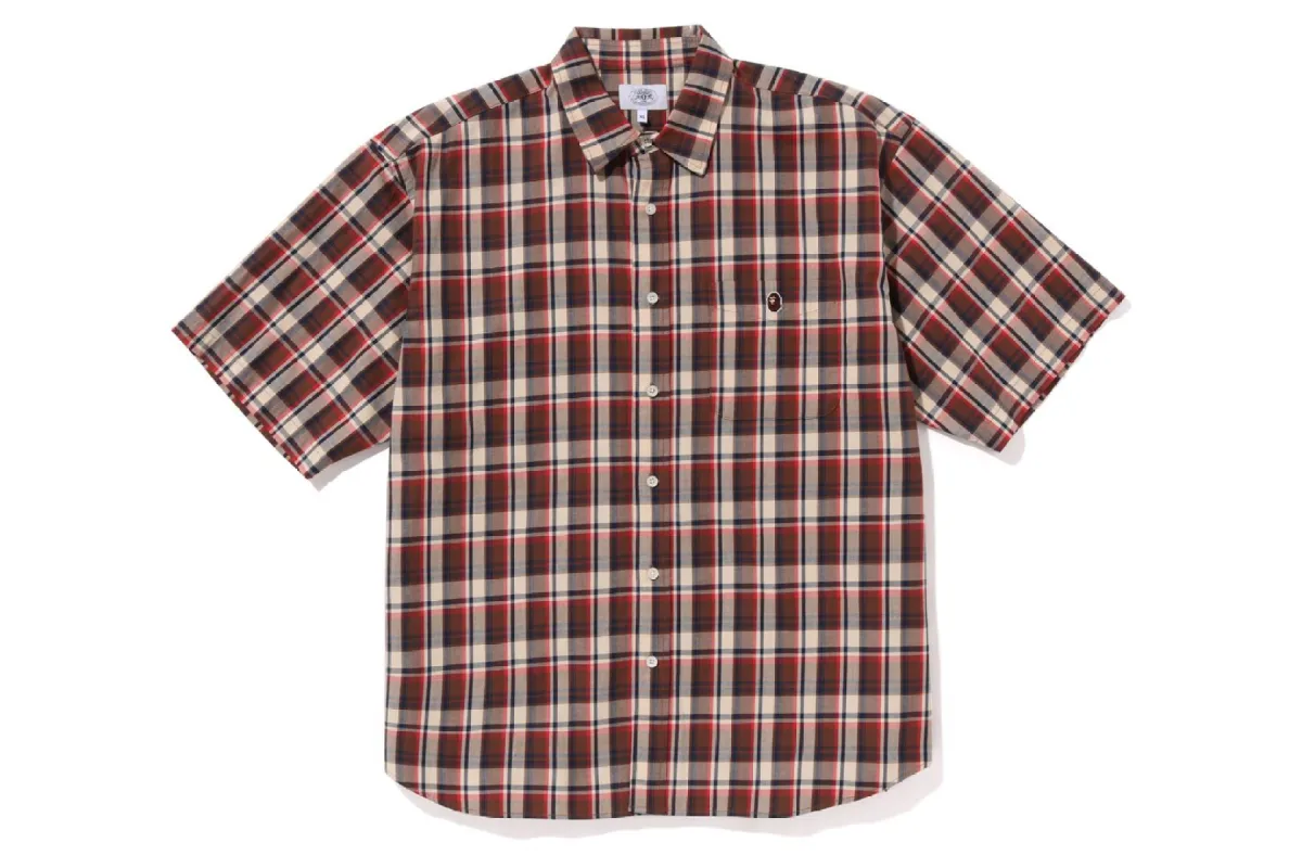 MINI BAPE CHECK LOOSE FIT S/S SHIRT sold by Bape