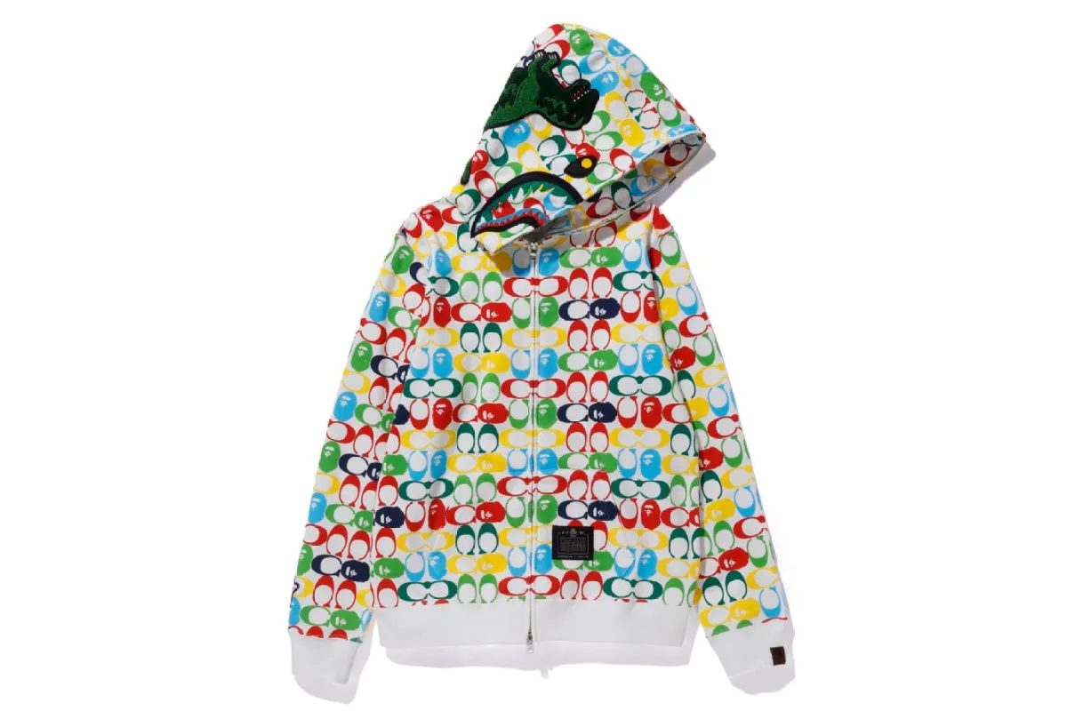 【 BAPE X COACH 】SHARK FULL ZIP HOODIE made by Bape