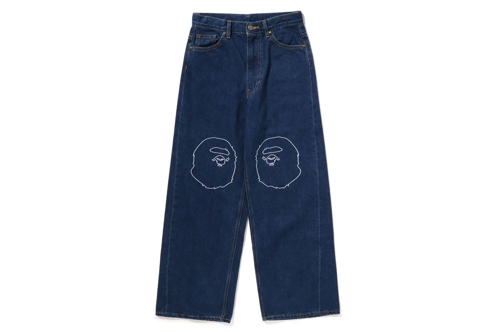 APE HEAD OVERSIZED FIT 12 OZ DENIM PANTS sold by Bape