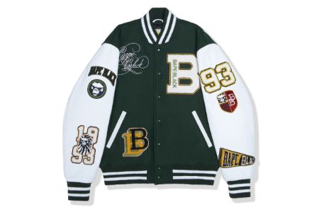 【 BAPE BLACK X GOLDEN BEAR SPORTSWEAR 】VARSITY JACKET sold by Bape