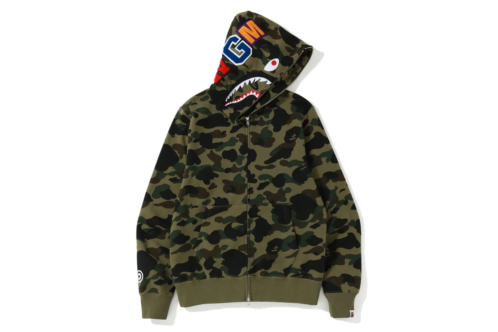 1ST CAMO SHARK FULL ZIP HOODIE sold by Bape
