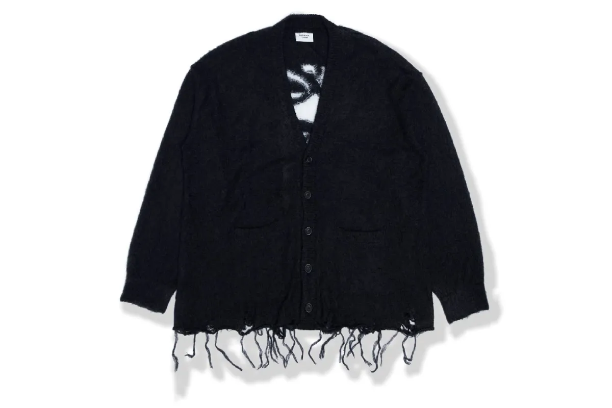 BAPE BLACK LOGO DISTRESSED CARDIGAN sold by Bape