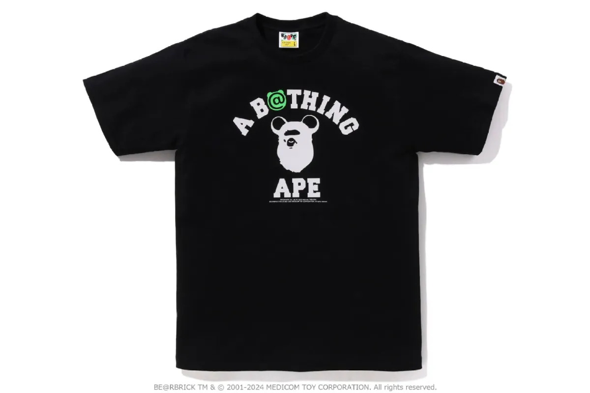 【 BAPE X MEDICOM TOY 】BE@R COLLEGE TEE made by Bape