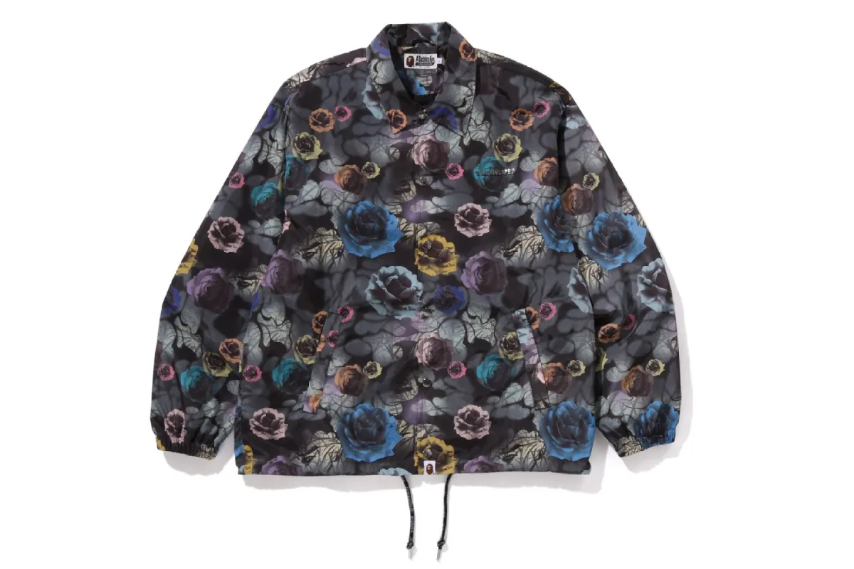 FLORAL CAMO BATHING APE LOGO NYLON COACH JACKET made by Bape