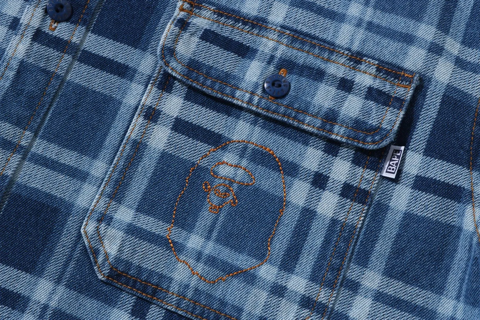 BAPE CHECK DENIM SHIRT sold by Bape product image thumbnail 3