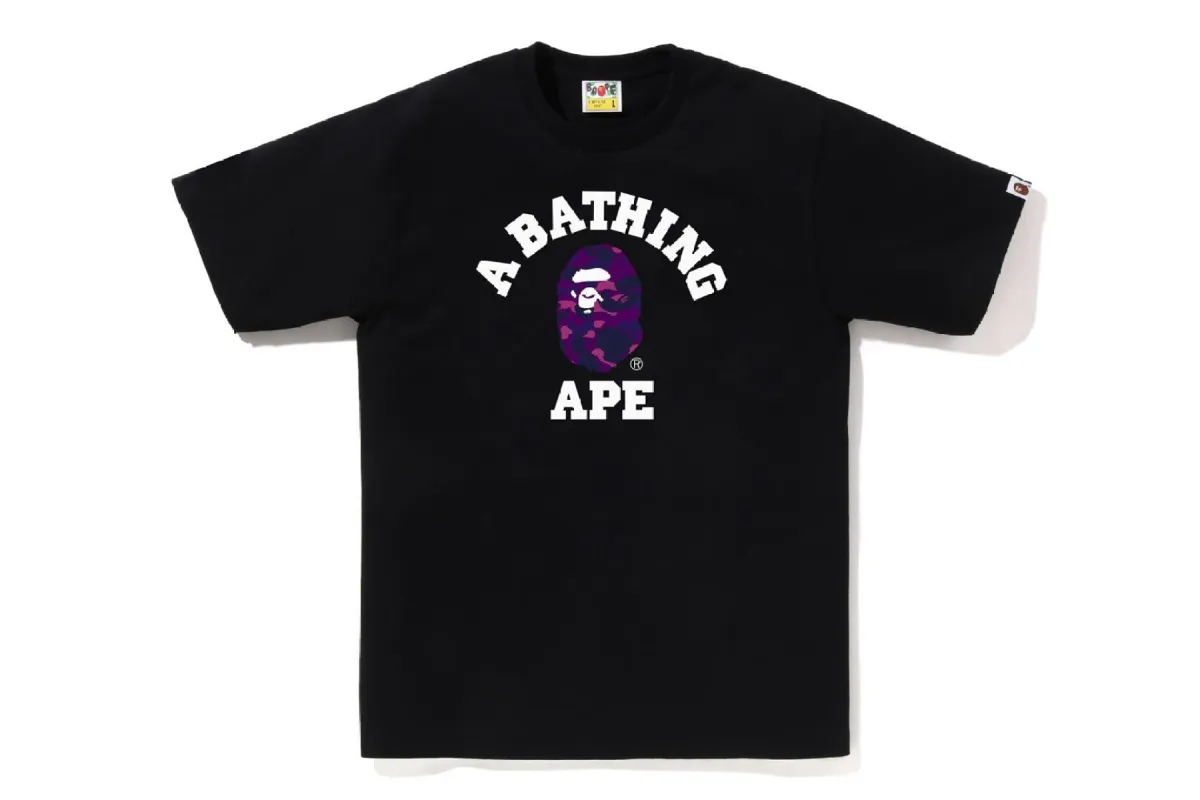 COLOR CAMO COLLEGE TEE sold by Bape