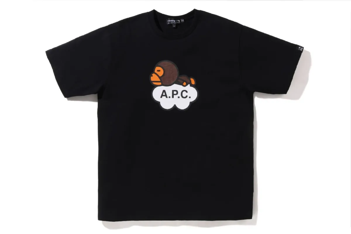 【 BAPE X A.P.C. 】MILO WIDE FIT TEE sold by Bape