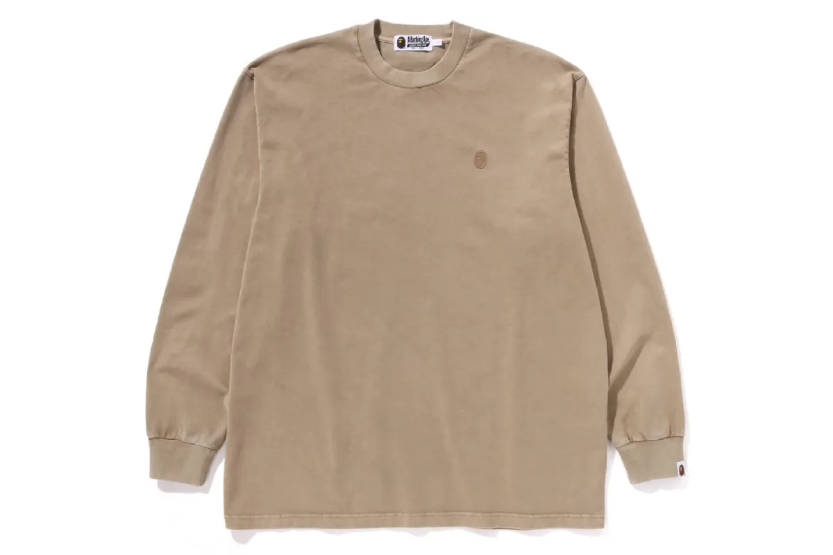 APE HEAD ONE POINT GARMENT DYED L/S TEE sold by Bape