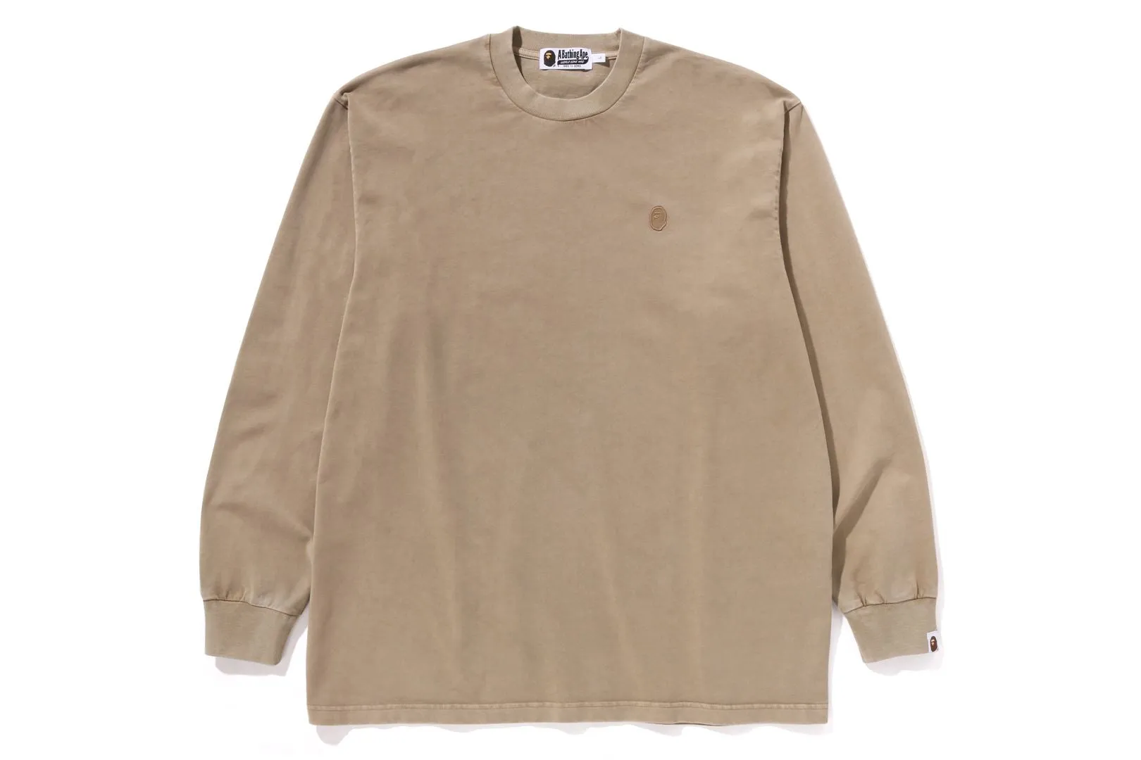 APE HEAD ONE POINT GARMENT DYED L/S TEE sold by Bape