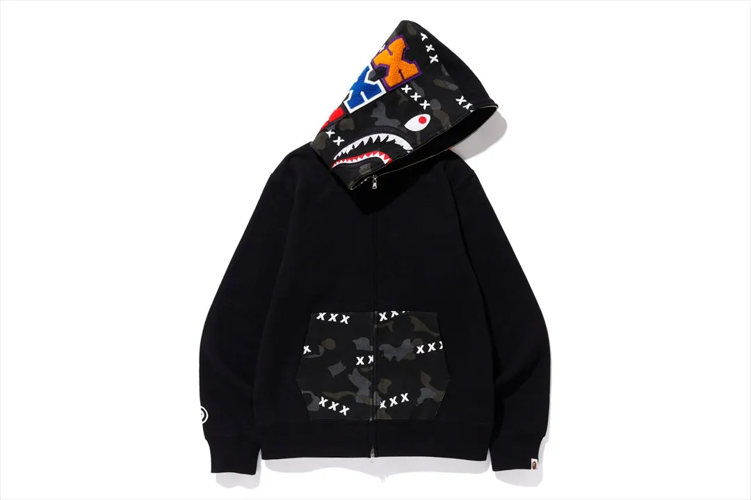 【 BAPE X GOD SELECTION XXX 】SHARK FULL ZIP HOODIE sold by Bape