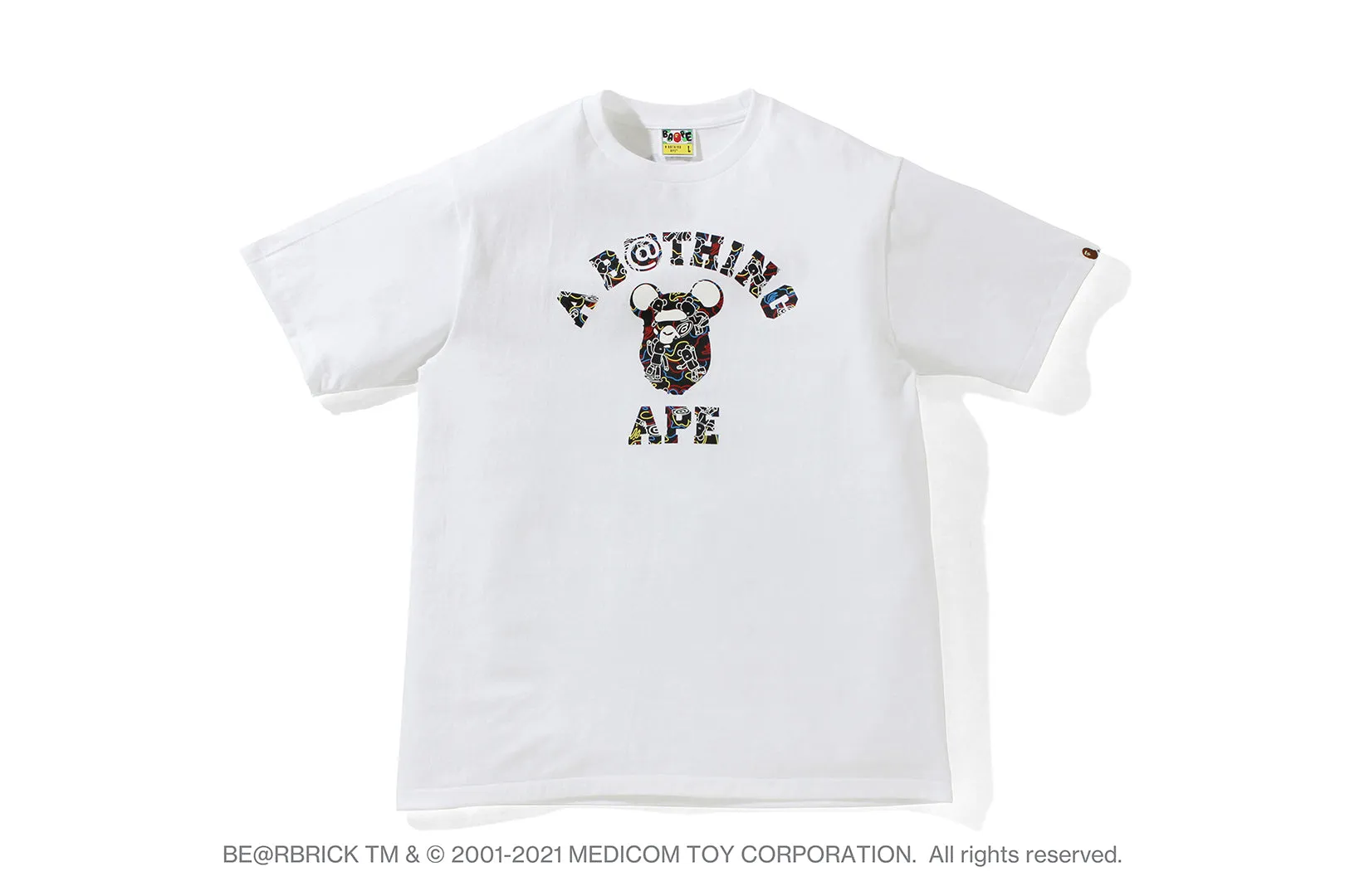 【 BAPE X MEDICOM TOY 】BE@RBRICK CAMO BE@R COLLEGE TEE sold by Bape product image thumbnail 5