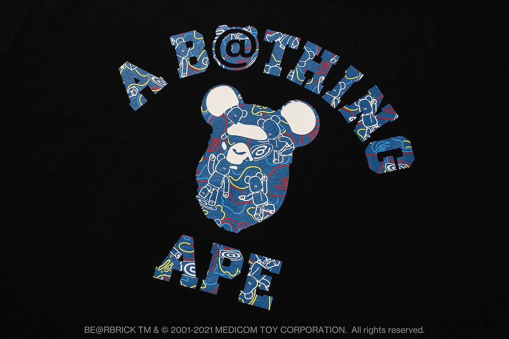 【 BAPE X MEDICOM TOY 】BE@RBRICK CAMO BE@R COLLEGE TEE sold by Bape product image thumbnail 3