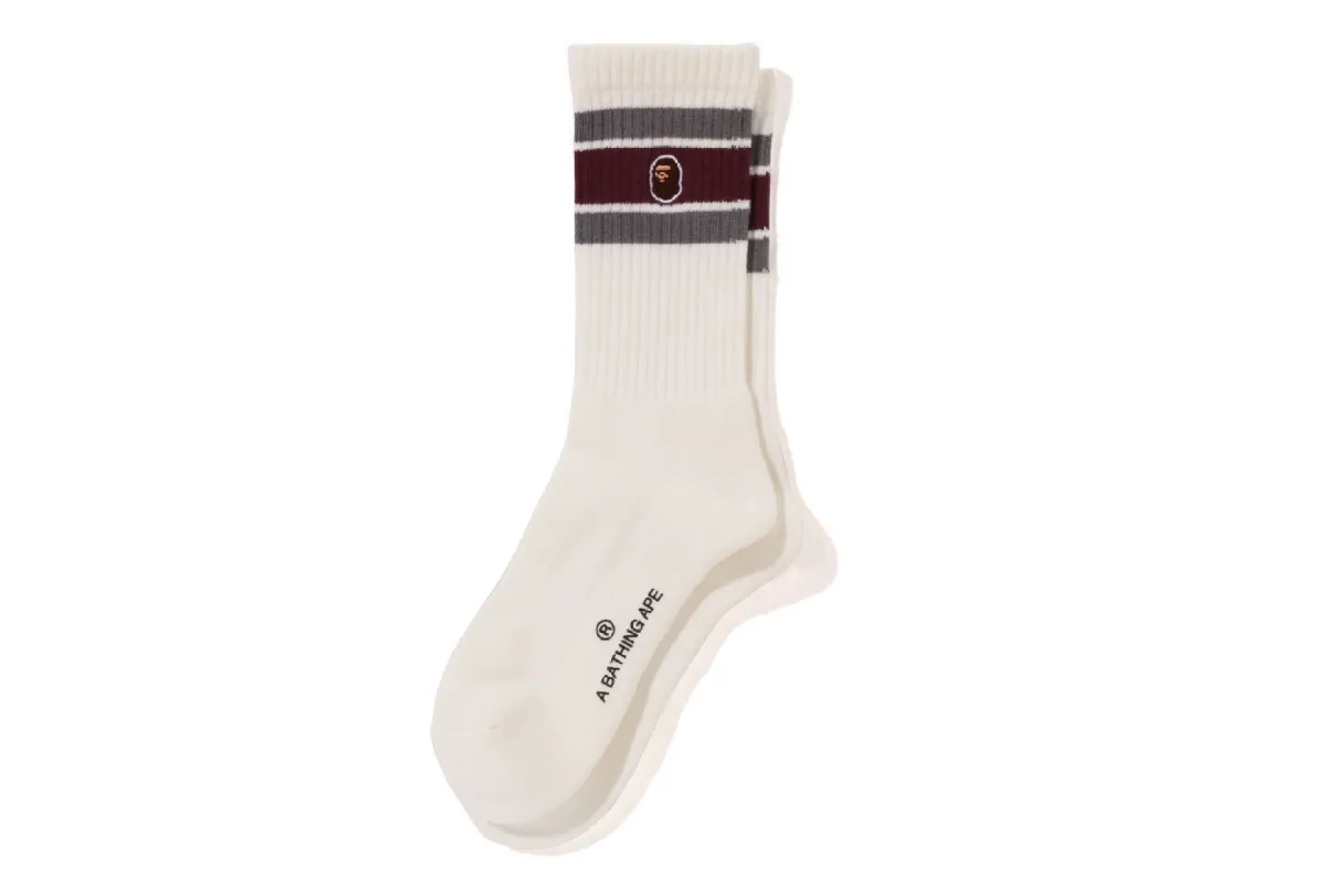 APE HEAD ONE POINT LINE SOCKS sold by Bape