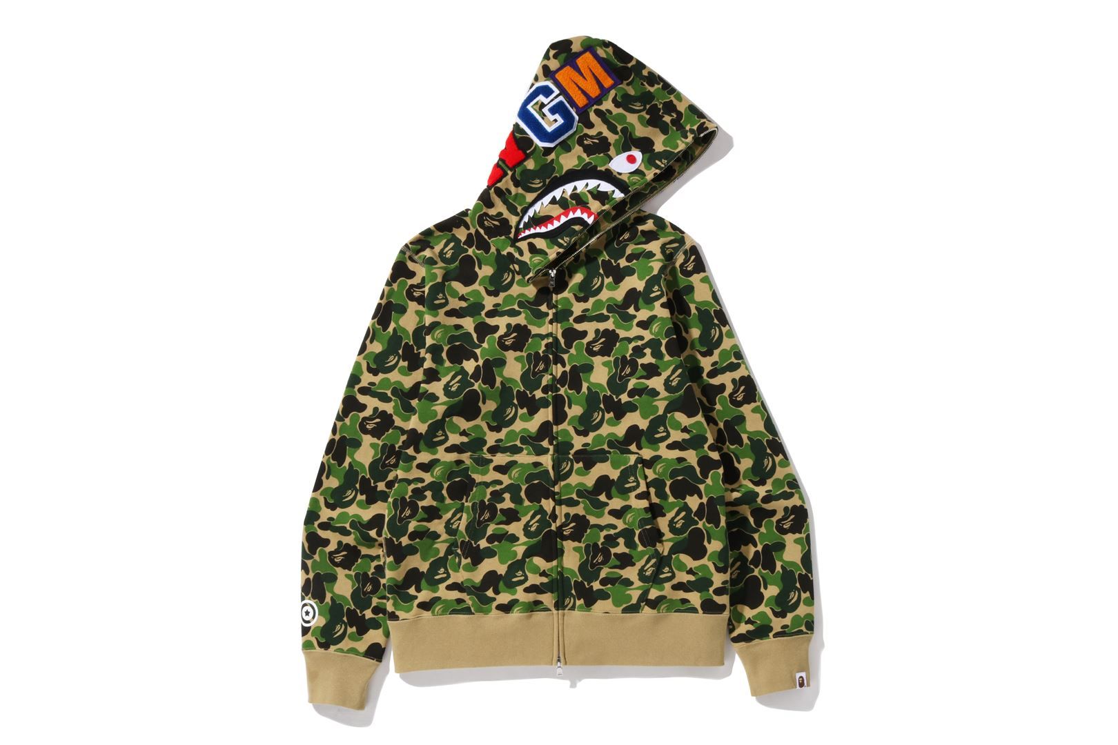 ABC CAMO SHARK FULL ZIP HOODIE sold by Bape