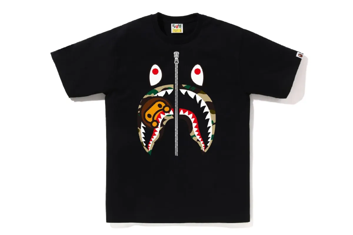 1ST CAMO MILO SHARK TEE sold by Bape