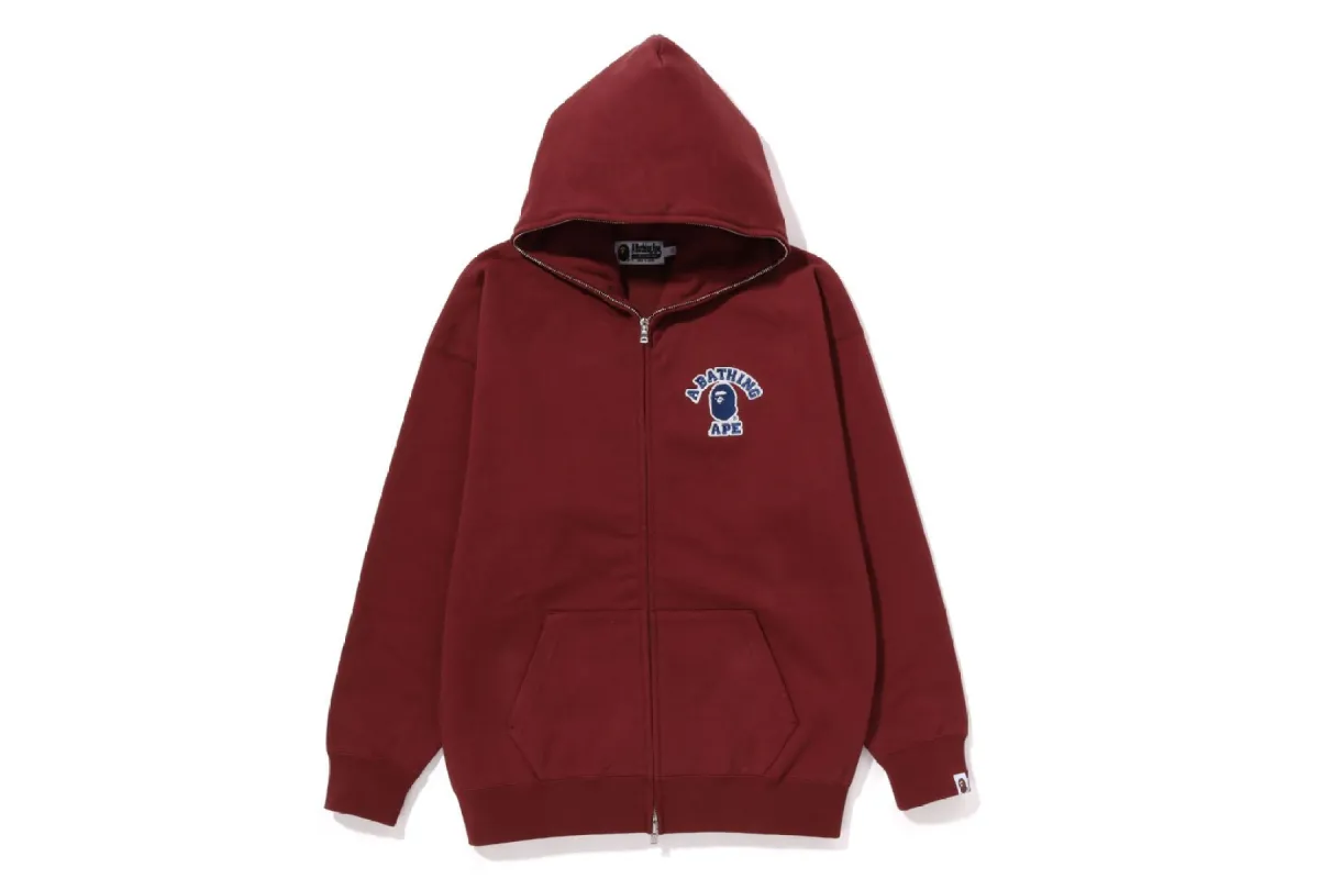 COLLEGE PATCHED OVERSIZED FULL ZIP HOODIE sold by Bape