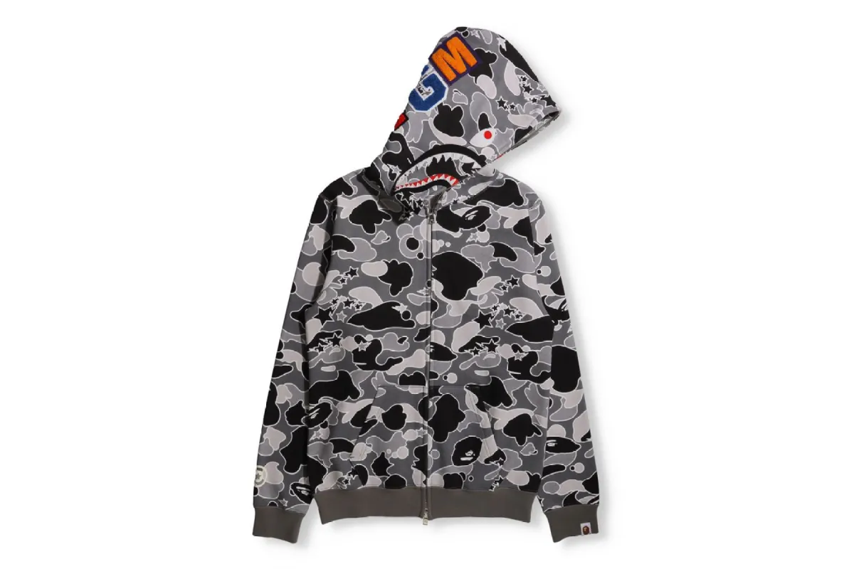 STA CAMO SHARK FULL ZIP HOODIE sold by Bape