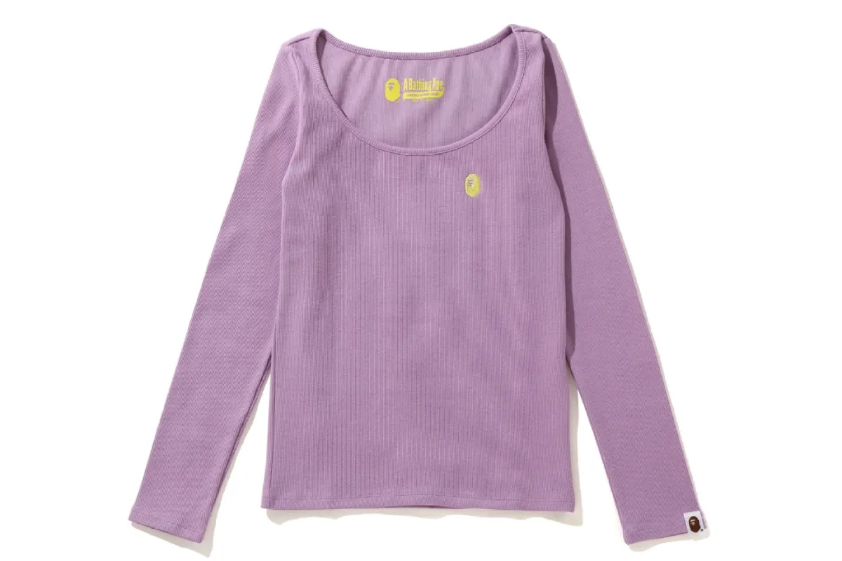 APE HEAD ONE POINT RIB L/S TEE sold by Bape