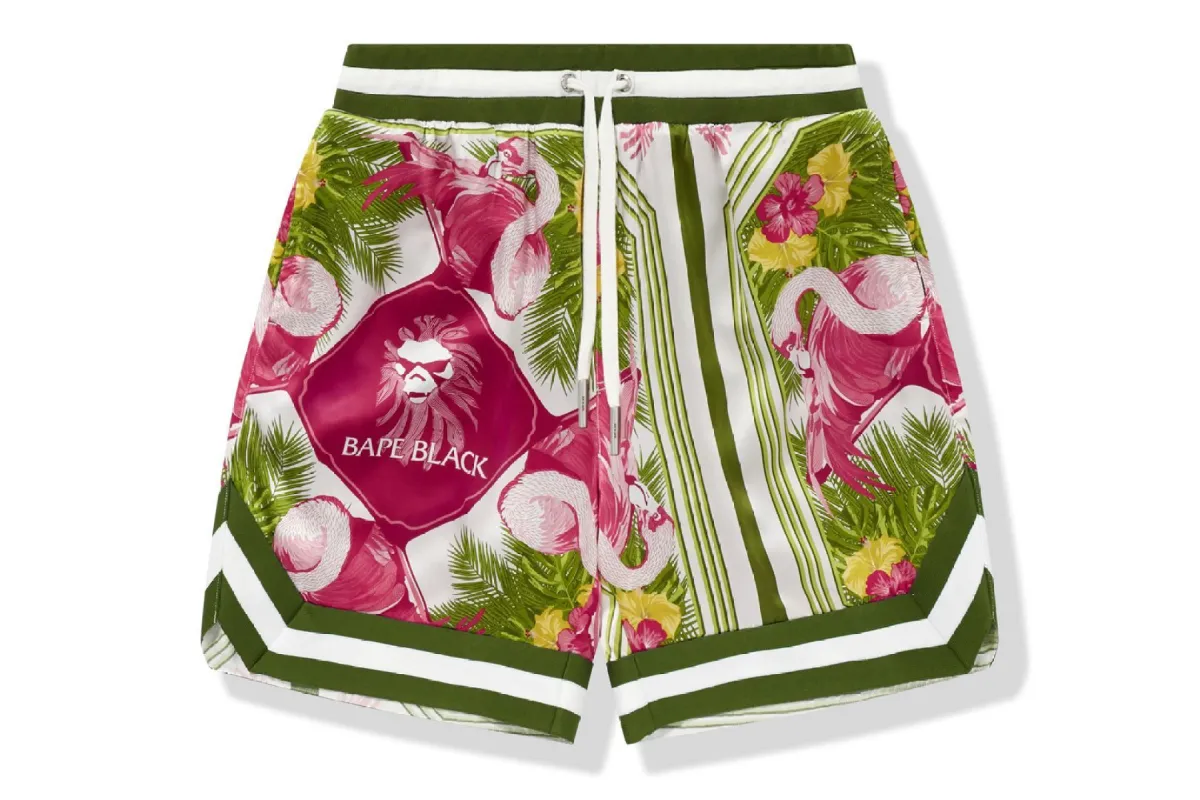 【 BAPE BLACK 】PRINTED SILK SHORTS sold by Bape