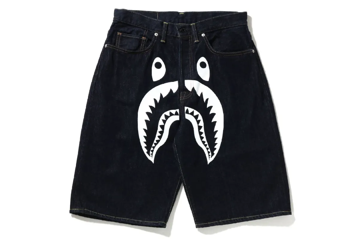 SHARK DENIM SHORTS sold by Bape