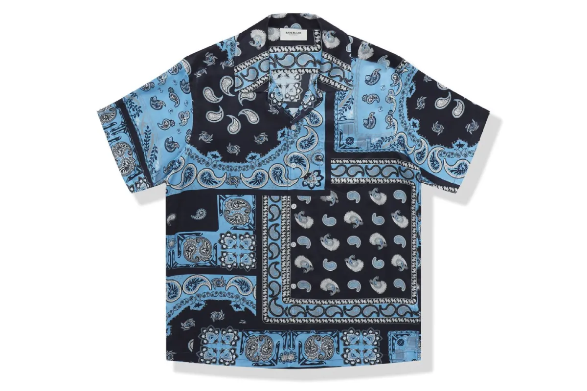 【 BAPE BLACK 】PRINTED SHORT SLEEVE SILK SHIRT sold by Bape