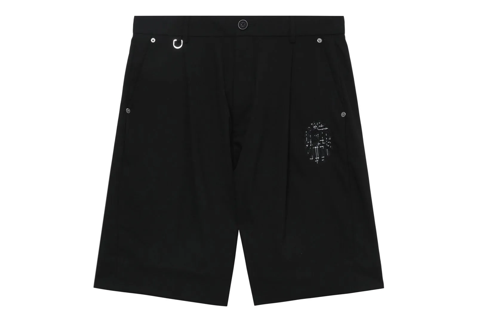 BAPE BLACK LOGO SHORTS WITH TWEED HEM sold by Bape