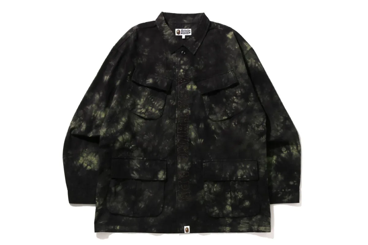 TIE DYE ARMY JUNGLE FATIGUE SHIRT JACKET sold by Bape