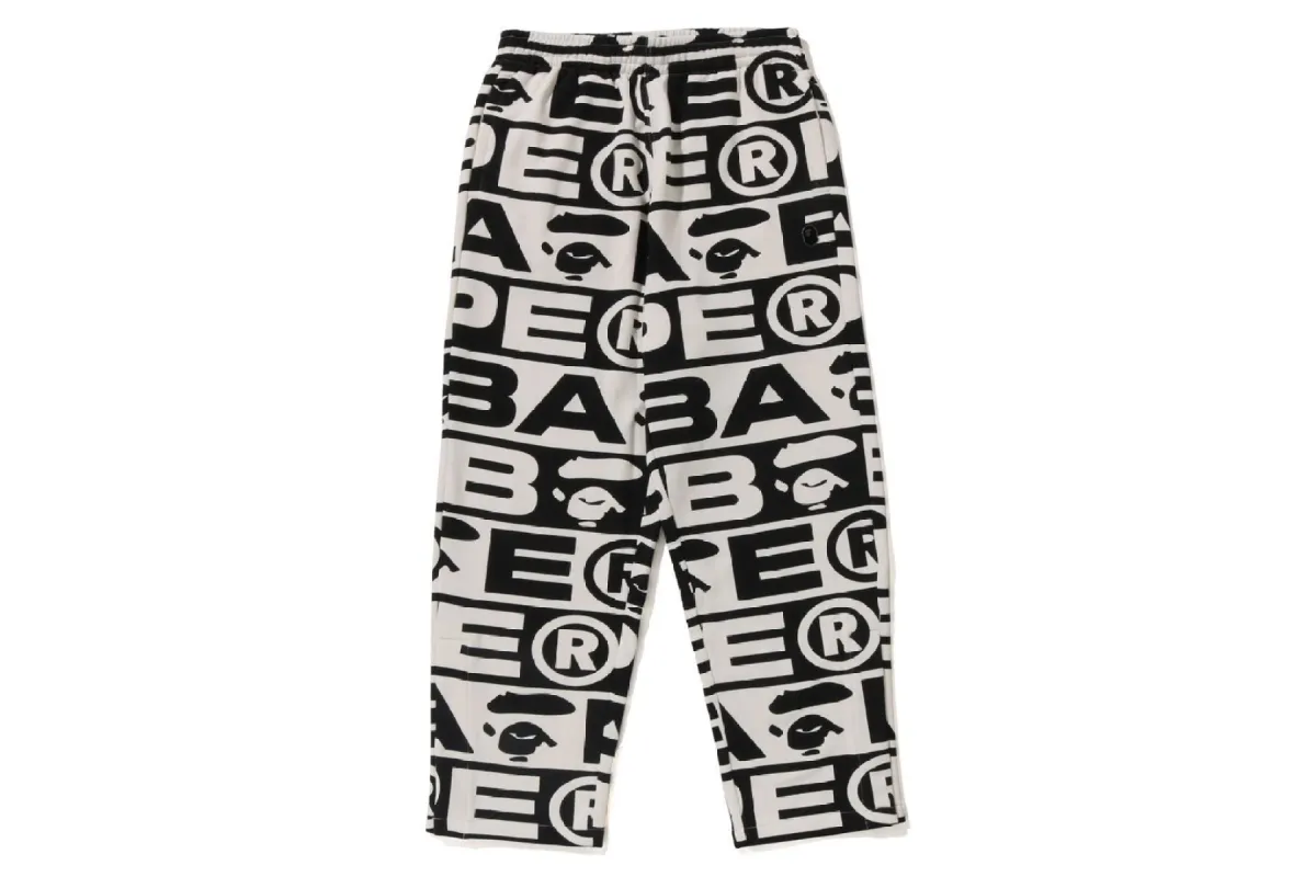 LUX SPORT PATTERN OVERSIZED SWEAT PANTS made by Bape