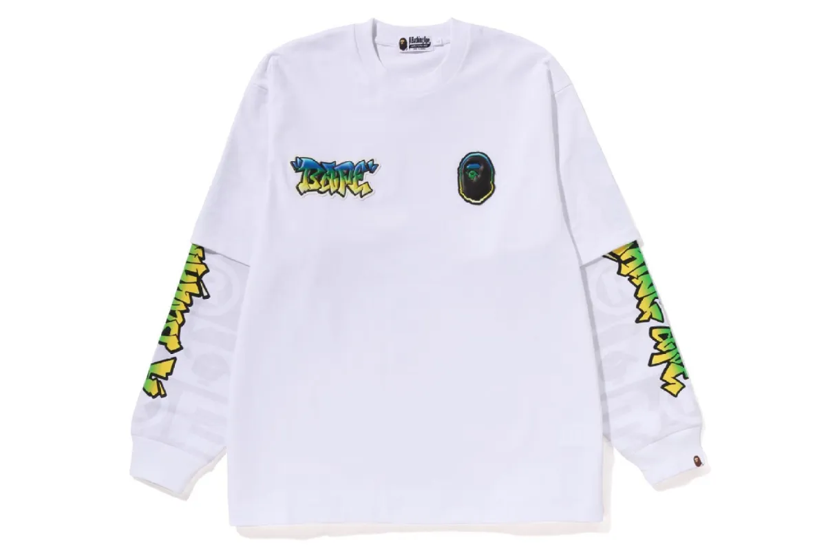 LUX SPORT PATTERN OVERSIZED DOUBLE LONG SLEEVE TEE made by Bape