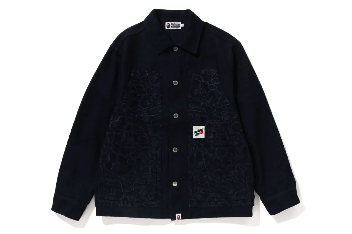 LINE CAMO PATCH WORK JACKET sold by Bape