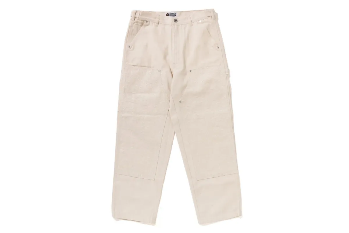 LINE CAMO PATCH DENIM DOUBLE KNEE WORK PANTS sold by Bape