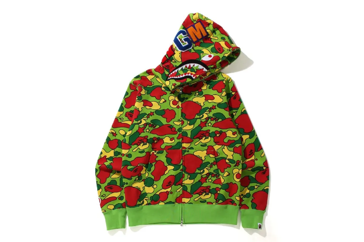 STA CAMO SHARK ZIP HOODIE sold by Bape