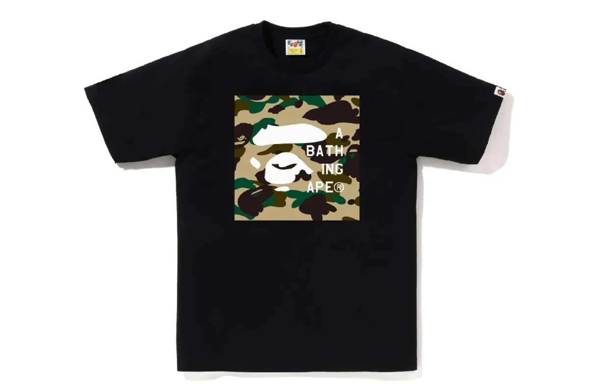 1ST CAMO BAPE FACE TAG LOGO TEE sold by Bape
