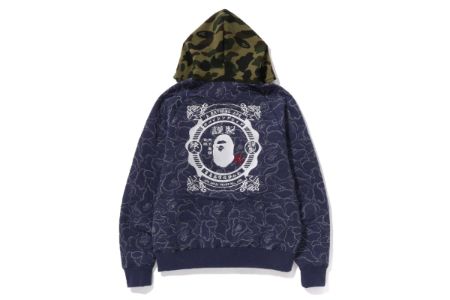 ABC CAMO RELAXED FIT FULL ZIP HOODIE sold by Bape