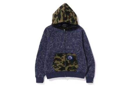 ABC CAMO RELAXED FIT FULL ZIP HOODIE sold by Bape