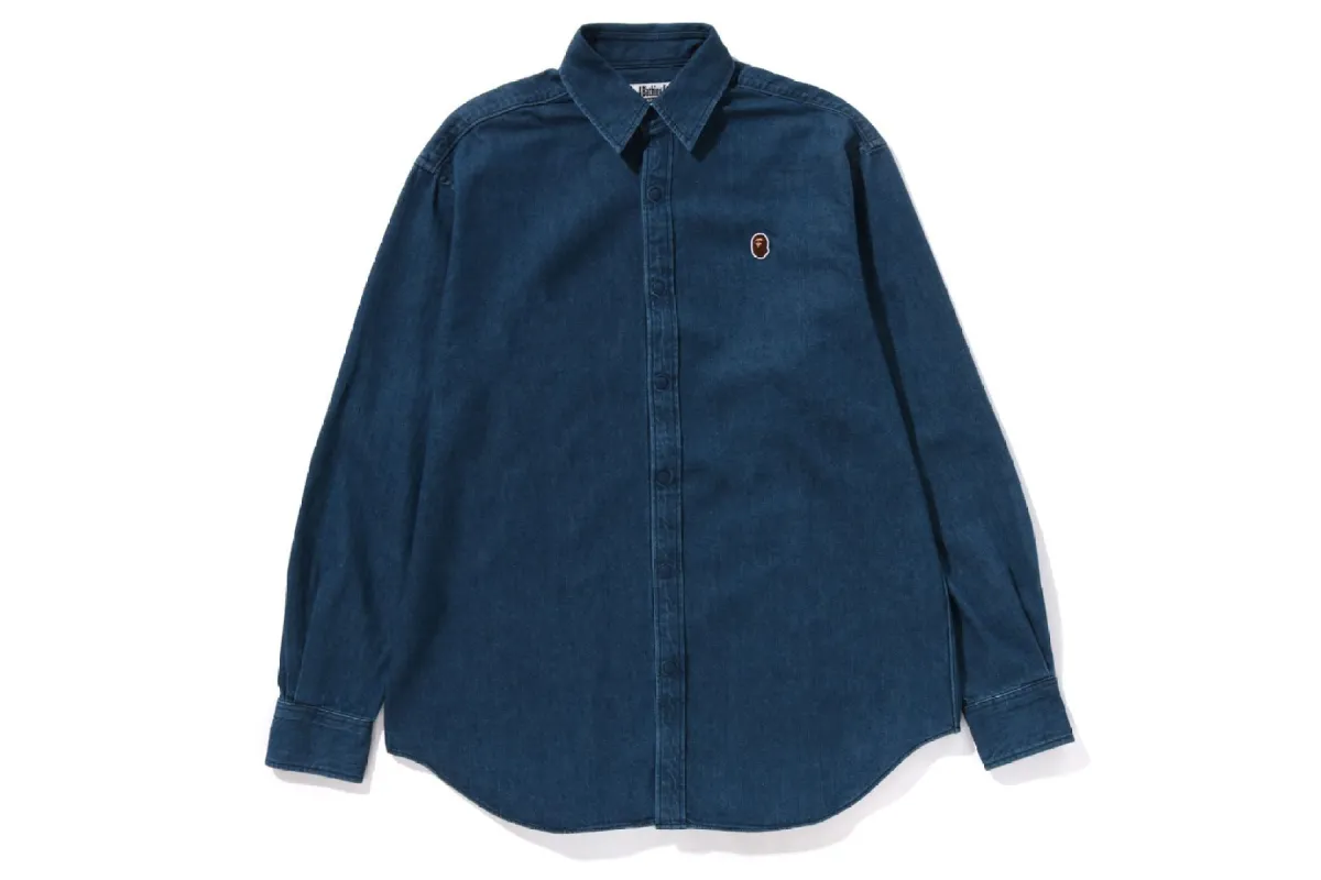 APE HEAD ONE POINT DENIM SHIRT sold by Bape